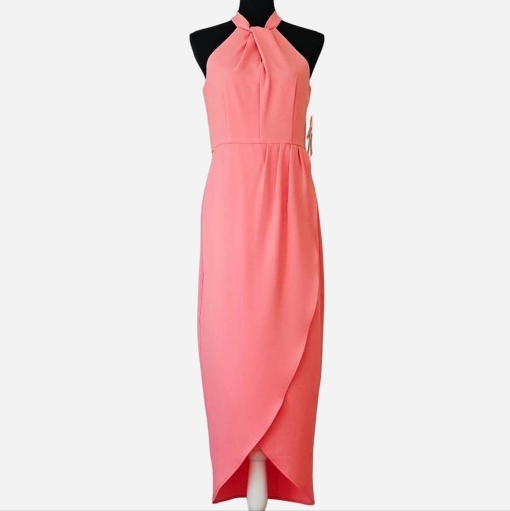 JULIA JORDAN‎ Women's Size 4 Sleeveless Knot Neck Tulip Hem Dress